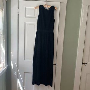 Rare Mint condition Vintage 1960s Goldworm Black Pleated Maxi Dress